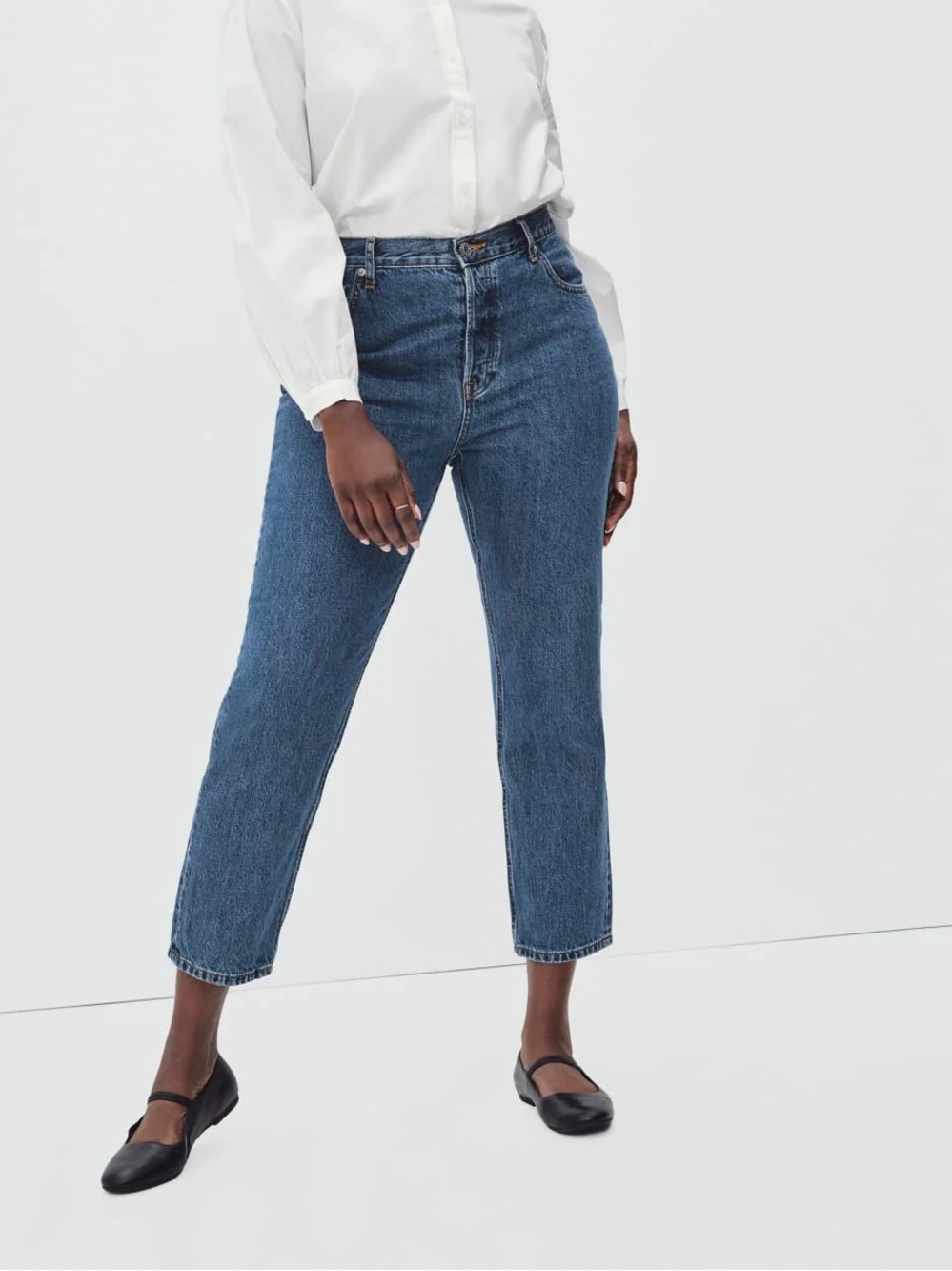 Everlane NWT The Curvy '90s
Cheeky Straight Jean Button-Fly Denim Blue